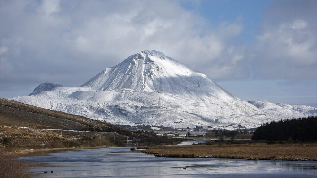 Snow covered Mount Errigal